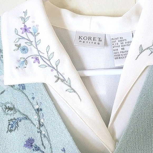 Vintage Koret Petites 3 Piece Skirt Set Floral Embroidery Large - Picture 13 of 16